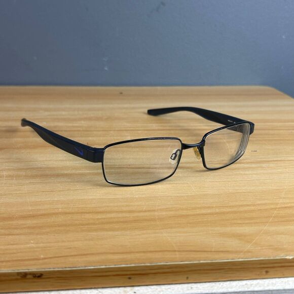 Nike 8171 Unisex Eyeglass  Blue Plastic Rectangular 55/17/140 Frames Only - Picture 1 of 7